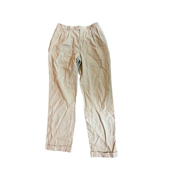Mens 34x34 100% Linen Daniel Cremieux Beige Trouser EUC - Picture 1 of 4